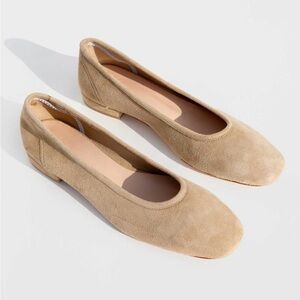 Maryam Nassir Zadeh Buff Suede Serafina Ballet Flats